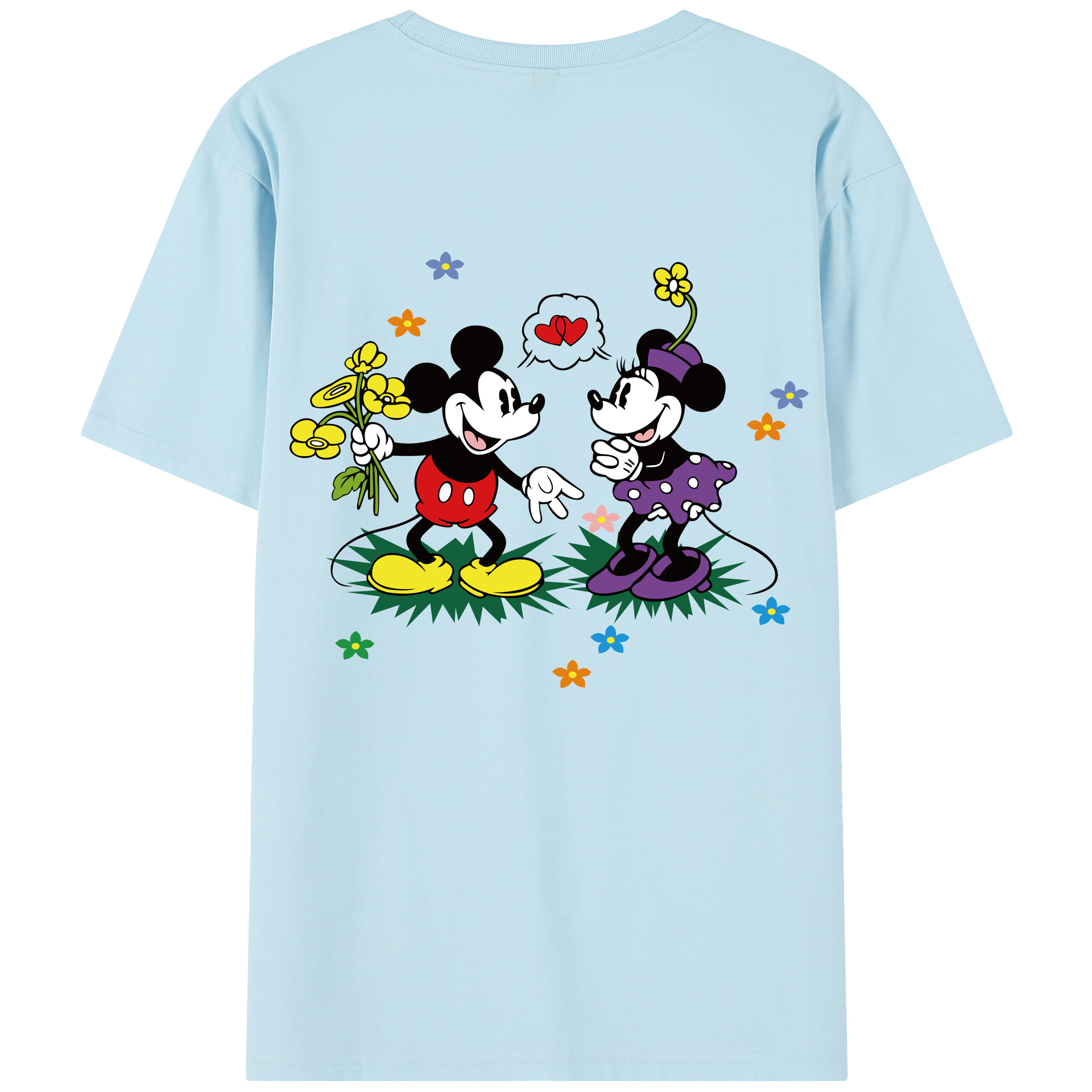 （画像用） ミッキーマウス Mickey Mouse 綿100％半袖Tシャツ（背面プリント）